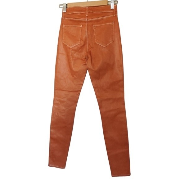 NWT L'Agence Marguerite Natural high rise Skinny Java Coated Jeans size 25 - Picture 9 of 12